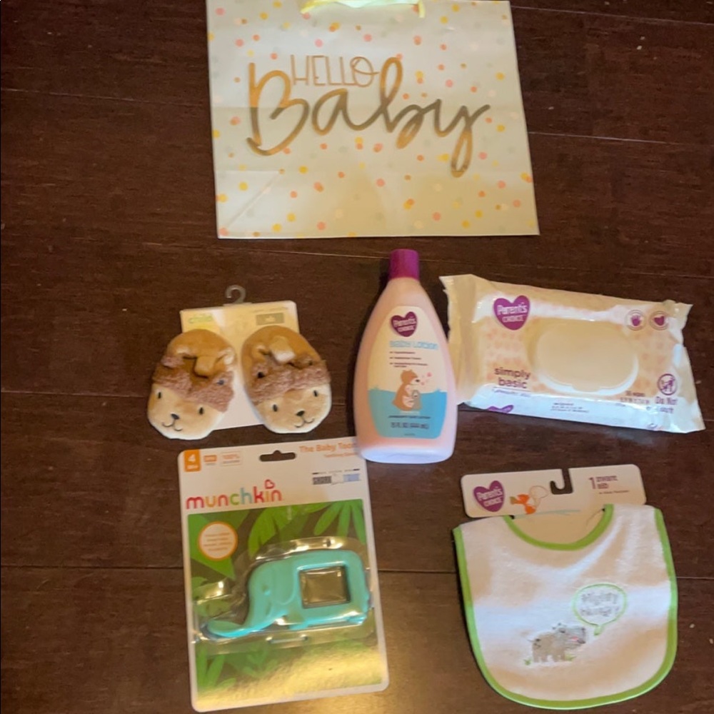 Baby boy stuff with gift bag